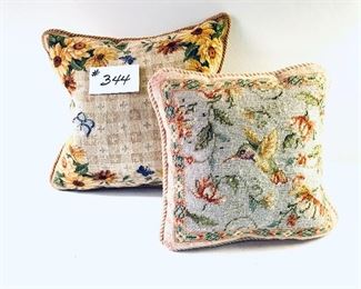 Set of two decorative needlepoint pillows 14 x 14 and 10 x 10 $22