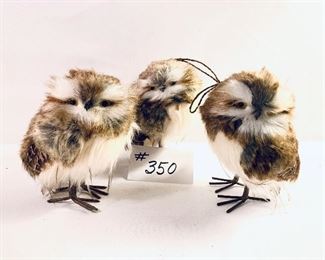 Set of three owl ornaments $30