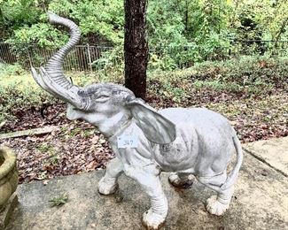 Aluminum/metal elephant 34.5 inches wide by 39 inches tall( one ear is slightly damaged )$185