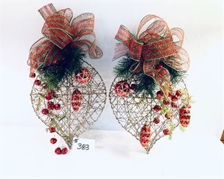 Pair of door ornaments 12 inches wide by 22 inches tall $30