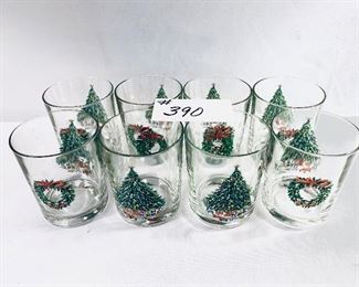 Set of a Christmas glasses 4 inches tall $20