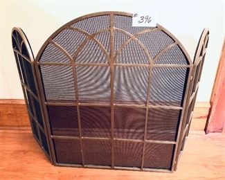 Brass colored fireplace screen 32 inches tall by 52 inches wide $75