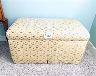 Storage bench with BEE fabric 37 inches wide 19 inches deep and 21 inches tall $99