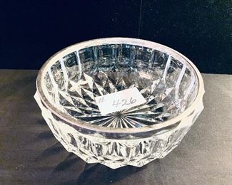 Glass bowl with silver plated ram 9.5 inches wide $30