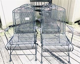 # 443 - 4 in stock!!
Vintage metal spring chairs. 
19”w  $ 85 per pair. 