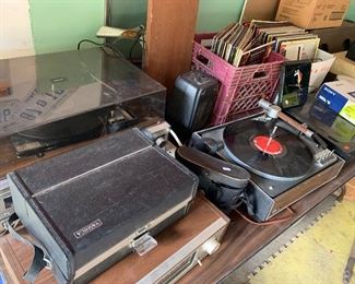 Yashika Camera, Fisher and Garrard Turntables, Sony Receiver, Record Albums and More