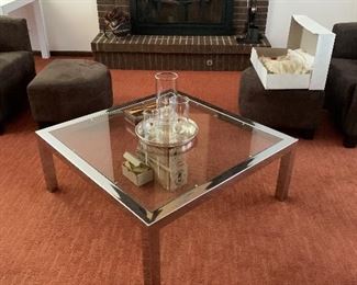 Chrome and glass tables mid-century modern