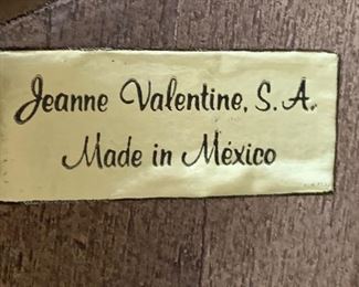 #1 1960s Jeanne Valentine Mexican MCM Hand Carved Table Lamp	43in H x 12.5in Diameter	