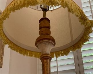 #4 1960s Jeanne Valentine Mexican MCM Hand Ornate Carved Floor Lamp	60in H x 20in Diameter	
