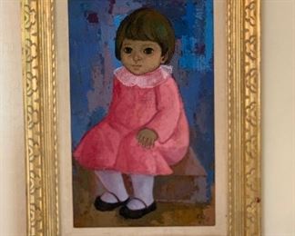 *Original* Art Girl Sitting Eli A.D 1960’s Mexico	29.5x21.5x2in	HxWxD