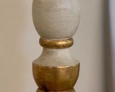 AS-IS Mexican Carved Wood Lamp 39in H x 15in Diameter