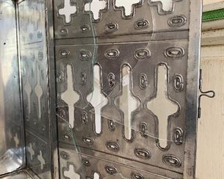 As-Is Mexican Punched Tin Wall Mount Cab	16x10x7in	HxWxD