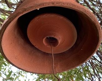 MCM Gattii Pottery Wind Chime  Bell Lg	11 in H x 8.5in Diameter	 