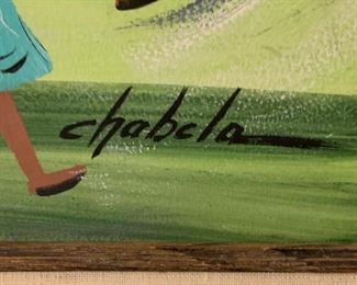 *Original* Art Chabela Elizabeth C. Haas Spilling Piñata Kids Painting	26x32x2in	HxWxD