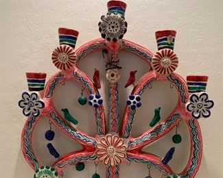 "#2 Tree of Life Mexican Folk Art Candelabra FLORES FAMILY"	23x16x4in	HxWxD
