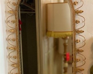 Vintage Italian Worn Gold Mirror	40x25.5x1.5in	HxWxD
