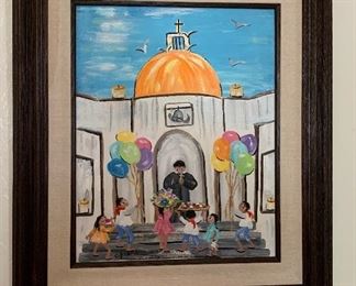 *Original* Chabela Elizabeth C. Haas Church Celebration Art Painting	29x25x2in	HxWxD
