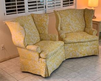 Sold Separately 1960s upholstered Wingback