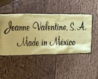 #1 1960s Jeanne Valentine Mexican MCM Hand Carved Table Lamp 43in H x 12.5in Diameter