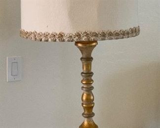 #2 1960s Jeanne Valentine Mexican MCM Ornate Carved Table Lamp 41 in H x 19in diameter