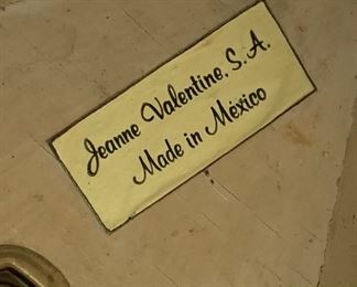 #2 1960s Jeanne Valentine Mexican MCM Ornate Carved Table Lamp 41 in H x 19in diameter
