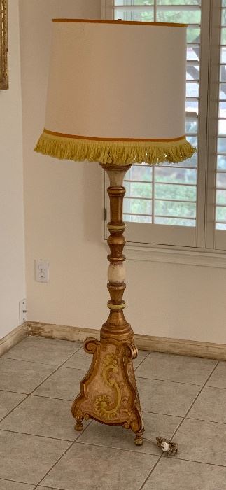 #4 1960s Jeanne Valentine Mexican MCM Hand Ornate Carved Floor Lamp 60in H x 20in Diameter
