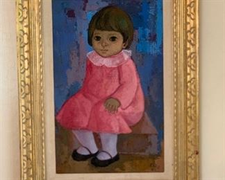 *Original* Art Girl Sitting Eli A.D 1960’s Mexico 29.5x21.5x2in HxWxD