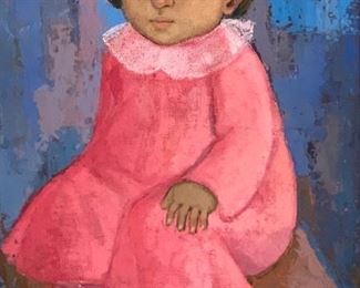 *Original* Art Girl Sitting Eli A.D 1960’s Mexico 29.5x21.5x2in HxWxD