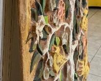 1960s Paper Mache Tree of Life Wall Art Los Gatos S.M. Allende	40x28x1.5in	HxWxD
