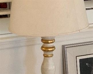 AS-IS Mexican Carved Wood Lamp 39in H x 15in Diameter