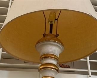 AS-IS Mexican Carved Wood Lamp 39in H x 15in Diameter