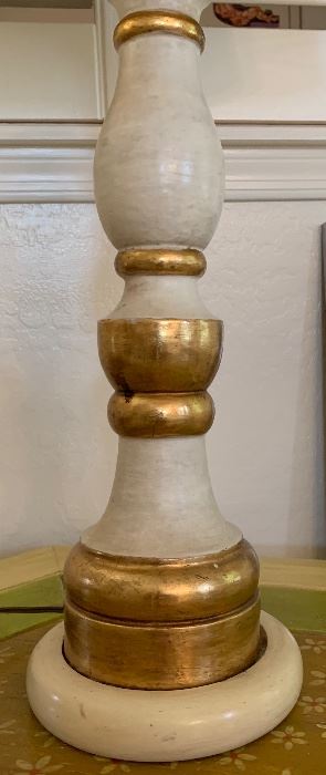 AS-IS Mexican Carved Wood Lamp 39in H x 15in Diameter