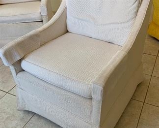 2pc 1960s White Chairs PAIR 30x26x31in HxWxD