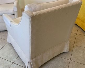 2pc 1960s White Chairs PAIR 30x26x31in HxWxD