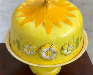 Vintage Mexican Paper Mache Cake Pamplona Cake Stand Papel Mache 12in H x 12in Diameter