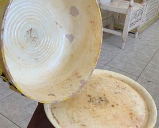 Vintage Mexican Paper Mache Cake Pamplona Cake Stand Papel Mache 12in H x 12in Diameter