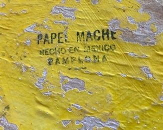 Vintage Mexican Paper Mache Cake Pamplona Cake Stand Papel Mache 12in H x 12in Diameter