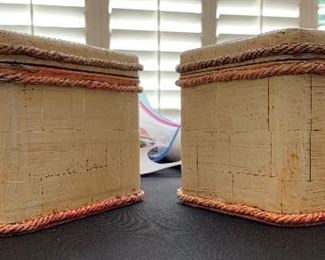 4pc Artist Decorated Lincoln Beautyware Canister Set Largest: 9x5.5x6 HxWxD