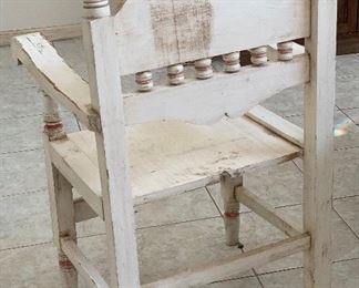 Hand Carved Mexican Rustic Accent Chair 40.5x23x21.5in HxWxD