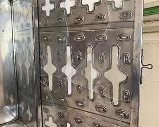 As-Is Mexican Punched Tin Wall Mount Cab 16x10x7in HxWxD