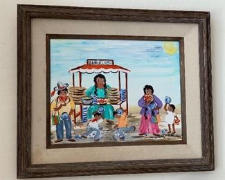 *Original* Art Chabela Elizabeth C. Haas Bunuelos Painting 21.5x25.2 HxWxD