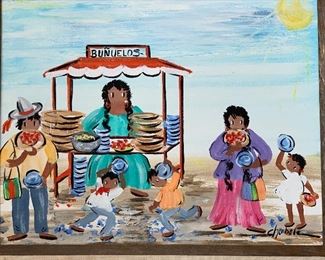 *Original* Art Chabela Elizabeth C. Haas Bunuelos Painting 21.5x25.2 HxWxD