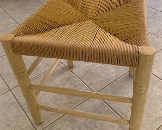 5pc Hand Painted Ladder Back Rush Seat Dining Chairs 43x18x18 Seat: 9in HxWxD
