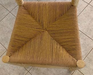 5pc Hand Painted Ladder Back Rush Seat Dining Chairs 43x18x18 Seat: 9in HxWxD
