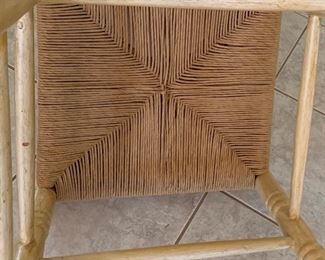 5pc Hand Painted Ladder Back Rush Seat Dining Chairs 43x18x18 Seat: 9in HxWxD