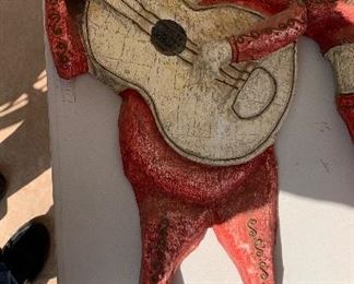 6pc 1960s Mexican MCM Jeanne Valentine Paper Mache Mariachi Band w/ Moon 33 inches long tallest one