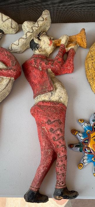6pc 1960s Mexican MCM Jeanne Valentine Paper Mache Mariachi Band w/ Moon 33 inches long tallest one