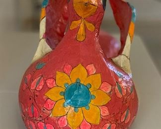 Vintage Mexican Folk Art Paper Mache Bird AS-IS 18x14x36in HxWxD