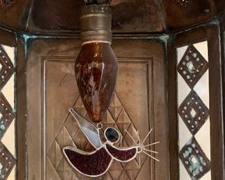 As-IS Punched Brass/Copper Sconce 18x11x7in HxWxD
