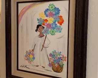 *Original* Art Chabela Elizabeth C. Haas Bouquet of Flowers Painting 29x25x2in HxWxD